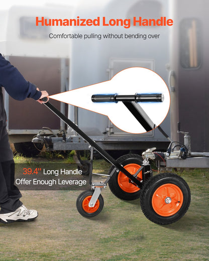 VEVOR 454kg Trailer Dolly 16.7 and 22 in Adjustable Height 2 in Ball 14 in Tires 1000lbs