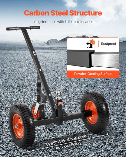 VEVOR 544kg Trailer Dolly 18 and 22 in Adjustable Height 2 in Ball 15.2 in Tires 1200lbs