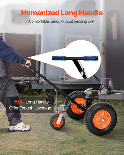 VEVOR 544kg Trailer Dolly 18 and 22 in Adjustable Height 2 in Ball 15.2 in Tires 1200lbs