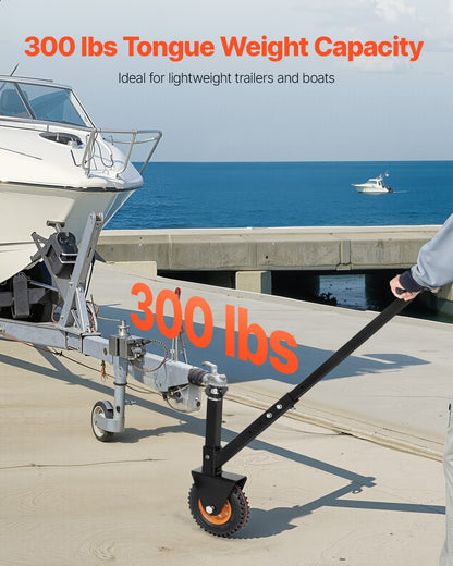 VEVOR 136kg Adjustable Trailer Dolly 16.5 and 22 in Height 1-7/8 and 2 in Balls 300lbs