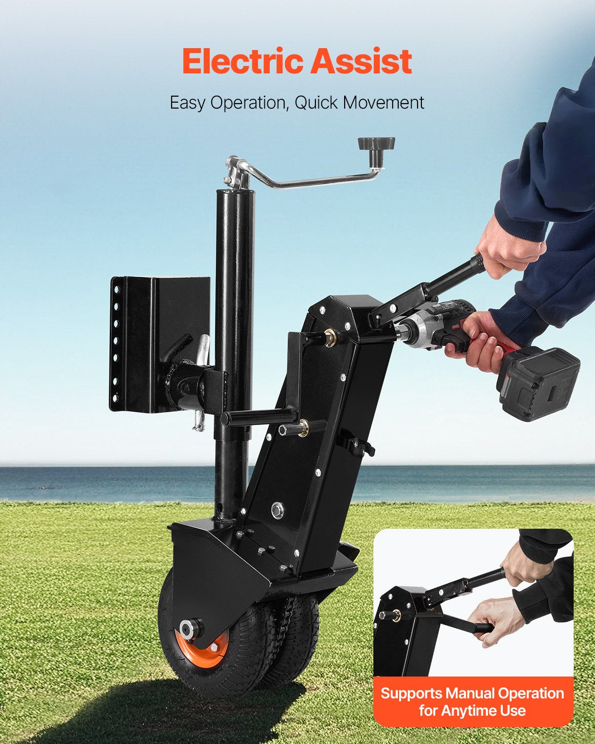 Trailer Dolly 500lbs Tongue Weight Capacity 13 to 23.2 inch Height Adjustable