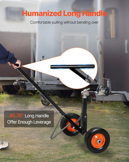 VEVOR 272kg Trailer Dolly 16.5 and 22 inAdjustable Height 1-7/8 in Ball Solid Tires 600lbs