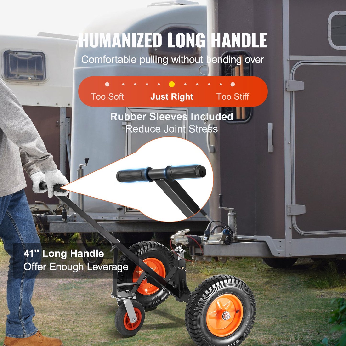 VEVOR Adjustable Trailer Dolly, 1000lbs Tongue Weight Capacity, Carbon Steel Trailer