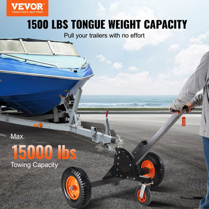 Adjustable Trailer Dolly, 680 kg Capacity, 2-in-1 Mover with Pneumatic Tires