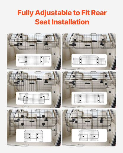VEVOR Dog Car Barrier 90 cm-154 cm Adjustable Pet Divider Gate for Cargo Area