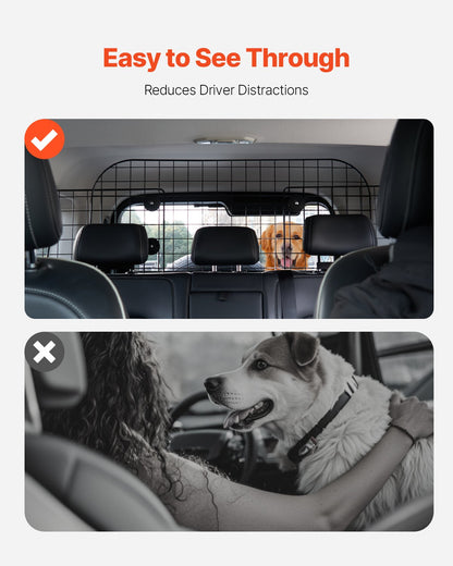 VEVOR Dog Car Barrier 90 cm-154 cm Adjustable Pet Divider Gate for Cargo Area