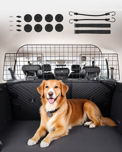 VEVOR Dog Car Barrier 90 cm-154 cm Adjustable Pet Divider Gate for Cargo Area