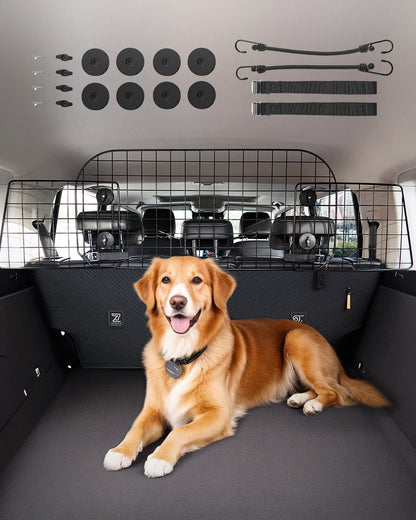 VEVOR Dog Car Barrier 96.5-168.5 cm Adjustable Pet Divider Gate for Cargo Area
