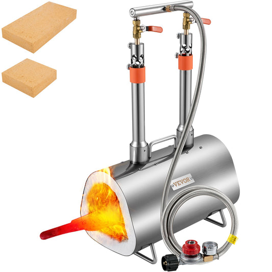 VEVOR Propane Forge Portable, Double Burner Tool and Knife Making, Large Capacity