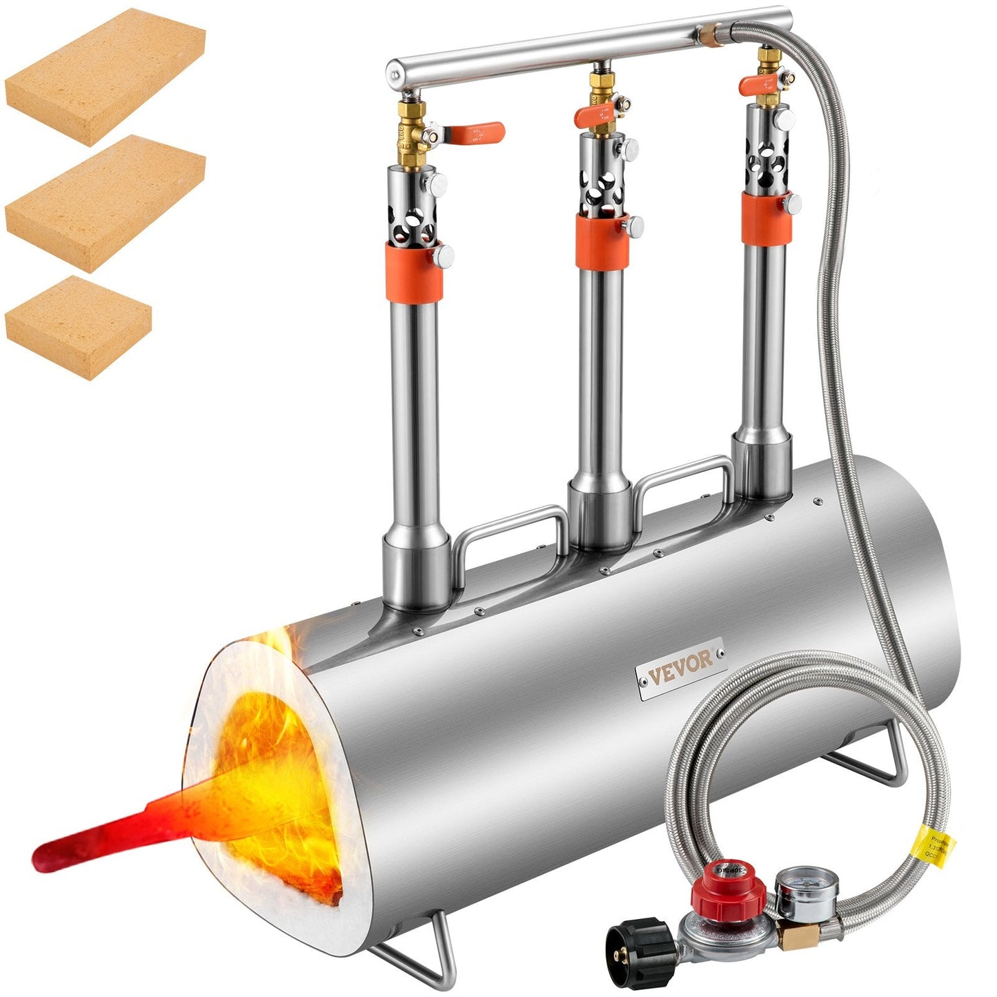 Triple Burner Propane Forge for Knife Making & Blacksmithing, 15.6 kg