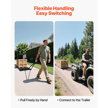 Yard Drag Sled 280 x 101.5 cm 725kg Heavy Duty PE Glider Mat Pull Cable