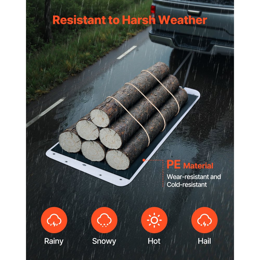 Yard Drag Sled 280 x 101.5 cm 725kg Heavy Duty PE Glider Mat Pull Cable