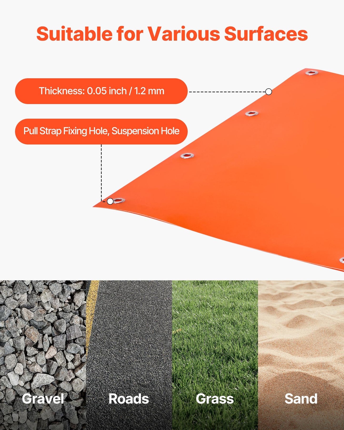 Deer Drag Sled, 185 x 58 cm, 250 kg Heavy Duty Yard Utility Sled, Tear-Resistant PE Drag Glider Mat with Ropes & Handle, Thickened Game Hauler for Firewood Ice Fishing Hauling Hunting