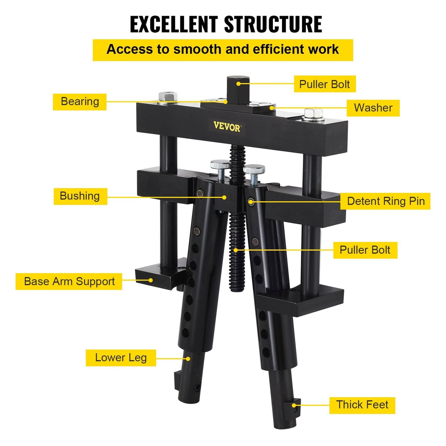 Adjustable Diesel Cylinder Liner Puller for 95-157mm Bore, 10.5 kg Steel Tool