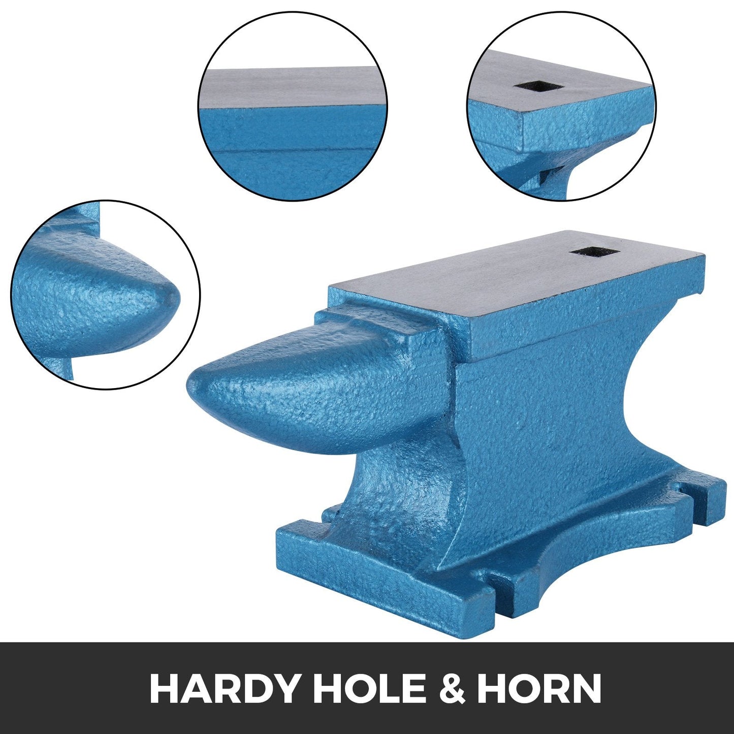 Cast Iron Blacksmith Anvil with Square Hole, 45 kg, 44 cm Length