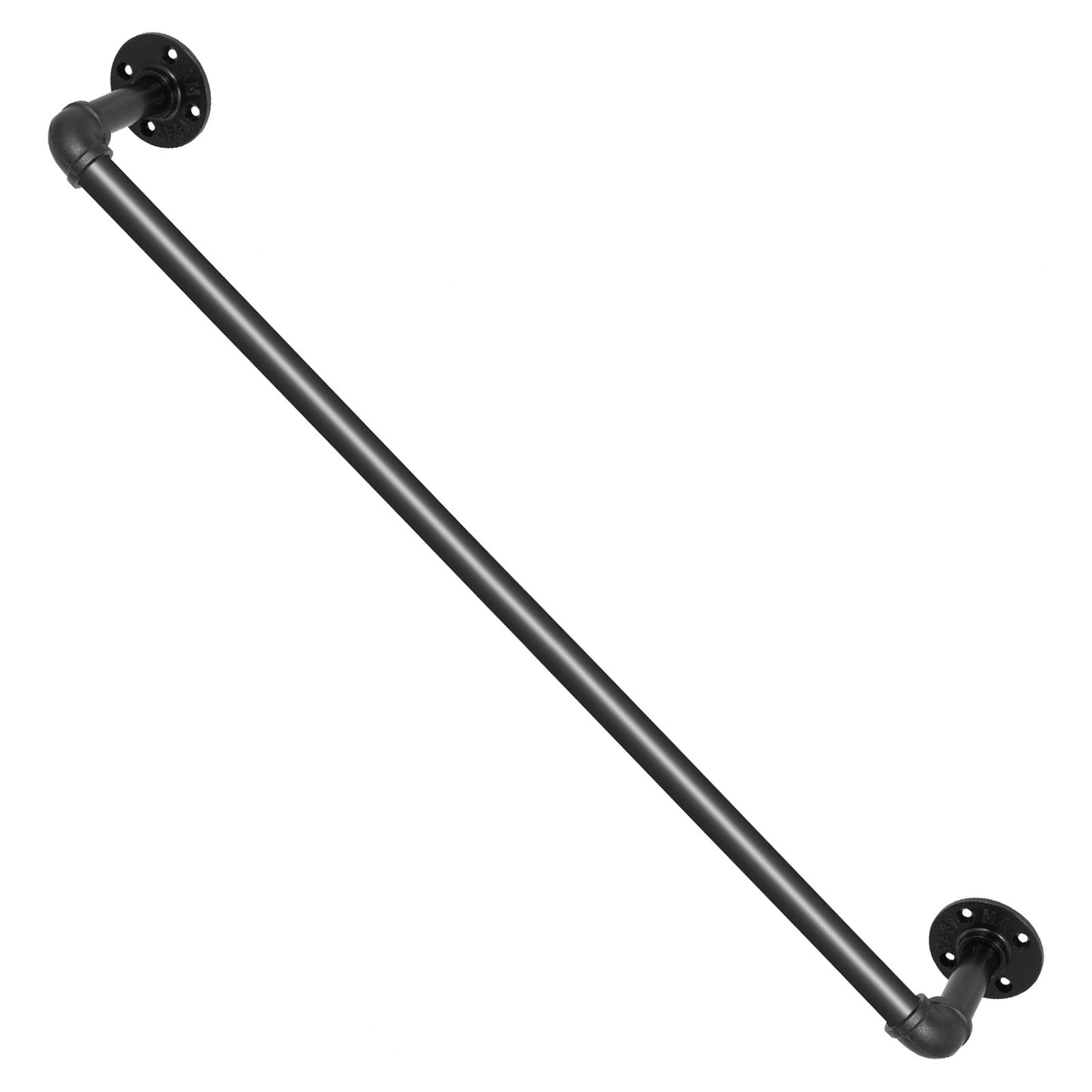 Pipe Stair Handrail, 0.6m Staircase Handrail, 200KG Load Capacity Carbon Steel Pipe Handrail, Industrial Pipe Handrail with Wall Mount Support, Round Corner Wall Handrailings for Indoor, Outdoor