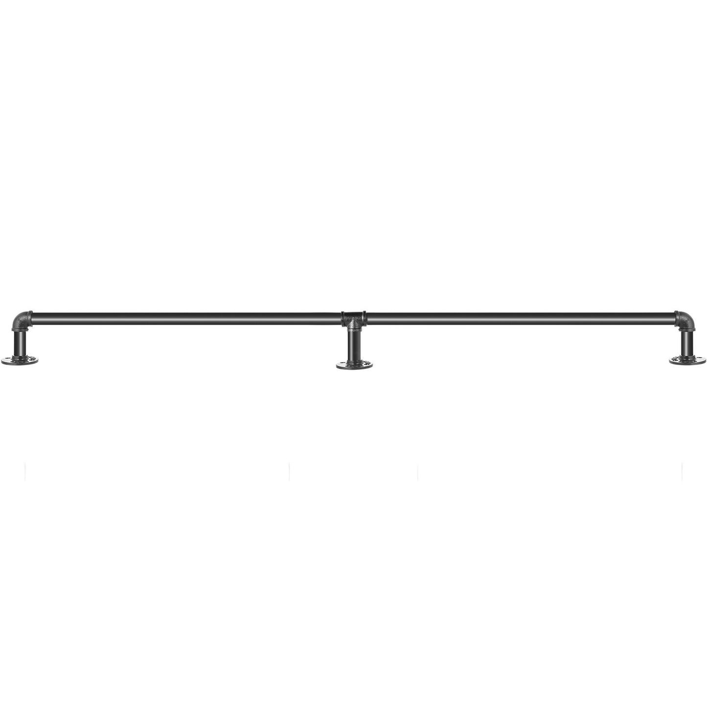 Pipe Stair Handrail, 1.8m Staircase Handrail, 200KG Load Capacity Carbon Steel Pipe Handrail, Industrial Pipe Handrail with Wall Mount Support, Round Corner Wall Handrailings for Indoor, Outdoor