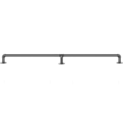Pipe Stair Handrail, 1.8m Staircase Handrail, 200KG Load Capacity Carbon Steel Pipe Handrail, Industrial Pipe Handrail with Wall Mount Support, Round Corner Wall Handrailings for Indoor, Outdoor