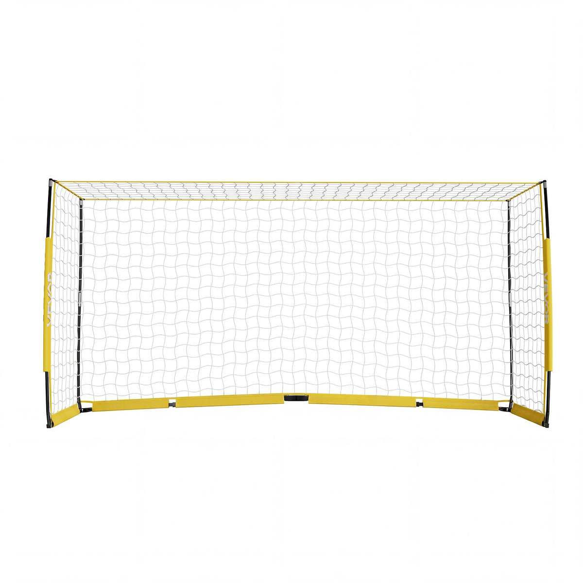Soccer Goal 3.6 x 1.8 m Soccer Net for Backyard Collapsible Base Yellow, Portable & Quick Setup, with Metal Base, Carry Bag, Ground Stakes, for Youth & Adults Outdoor Backyard Practice Training