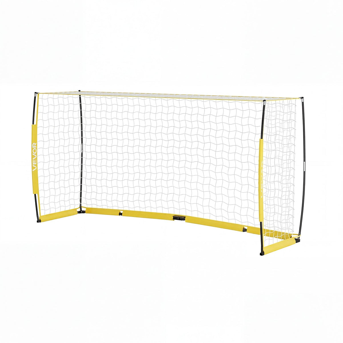 Soccer Goal 3.6 x 1.8 m Soccer Net for Backyard Collapsible Base Yellow, Portable & Quick Setup, with Metal Base, Carry Bag, Ground Stakes, for Youth & Adults Outdoor Backyard Practice Training