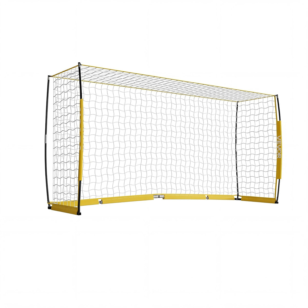 Soccer Goal 3.6 x 1.8 m Soccer Net for Backyard Collapsible Base Yellow, Portable & Quick Setup, with Metal Base, Carry Bag, Ground Stakes, for Youth & Adults Outdoor Backyard Practice Training