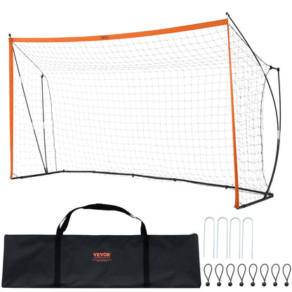 VEVOR 12x6 ft Portable Soccer Goal Kids Soccer Net Carry Bag Backyard Training