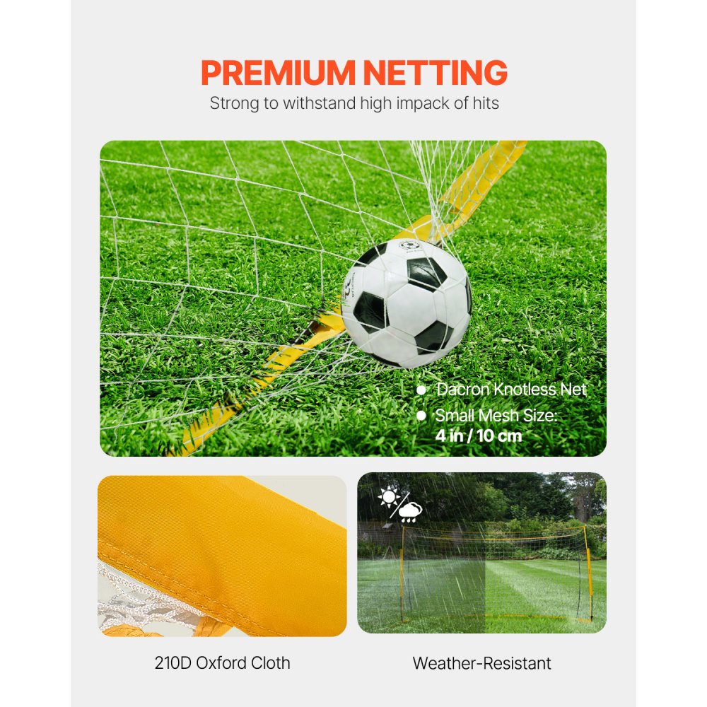 VEVOR 12x6 ft Portable Soccer Goal Kids Soccer Net Carry Bag Backyard Training
