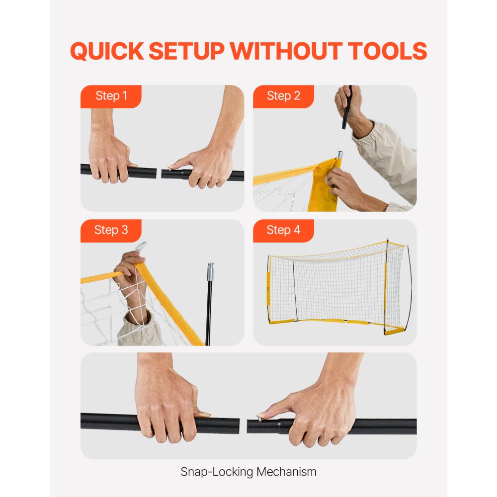 VEVOR 12x6 ft Portable Soccer Goal Kids Soccer Net Carry Bag Backyard Training