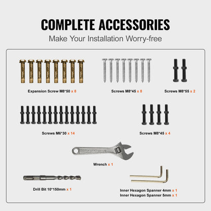 Adjustable Wrought Iron Handrail for 0-5 Steps, Matte Black, Easy Install
