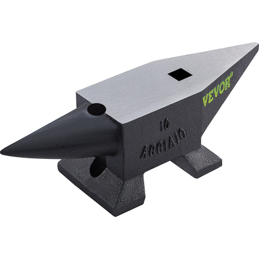 VEVOR Blacksmith Anvil Steel Round Horn Anvil 22lb 10kg 2 Holes for Metal Work