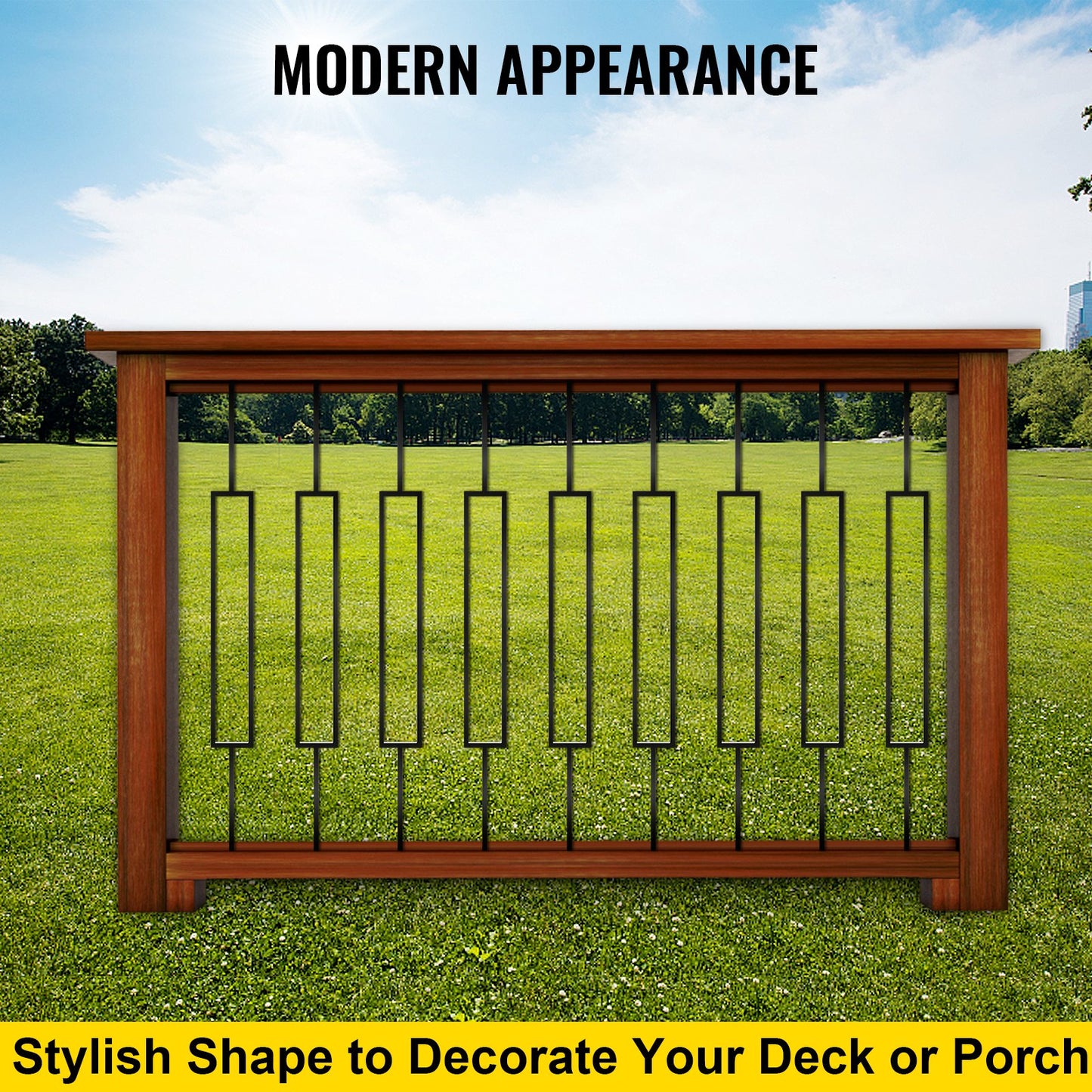 VEVOR Deck Balusters Metal Deck Spindles 10 Pack 111.8 cm Iron Stair Railing