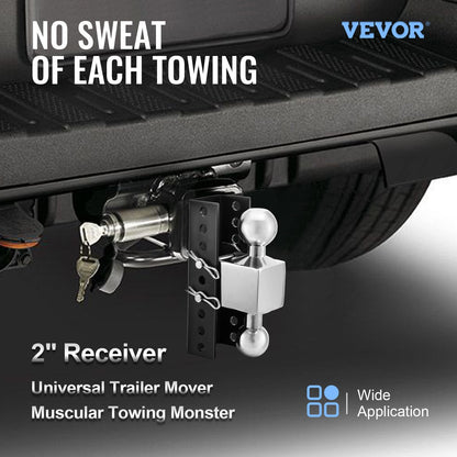 Adjustable Trailer Hitch with 0.15m Rise & Drop, 10,000 kg Capacity, Anti-Theft Design