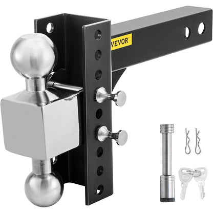 Adjustable Trailer Hitch with 0.15m Rise & Drop, 10,000 kg Capacity, Anti-Theft Design