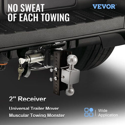 VEVOR Adjustable Trailer Hitch, 8" Rise & Drop Hitch Ball Mount 2" Receiver 14,000