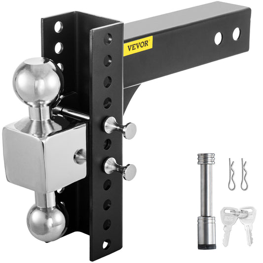 VEVOR Adjustable Trailer Hitch, 8" Rise & Drop Hitch Ball Mount 2" Receiver 14,000