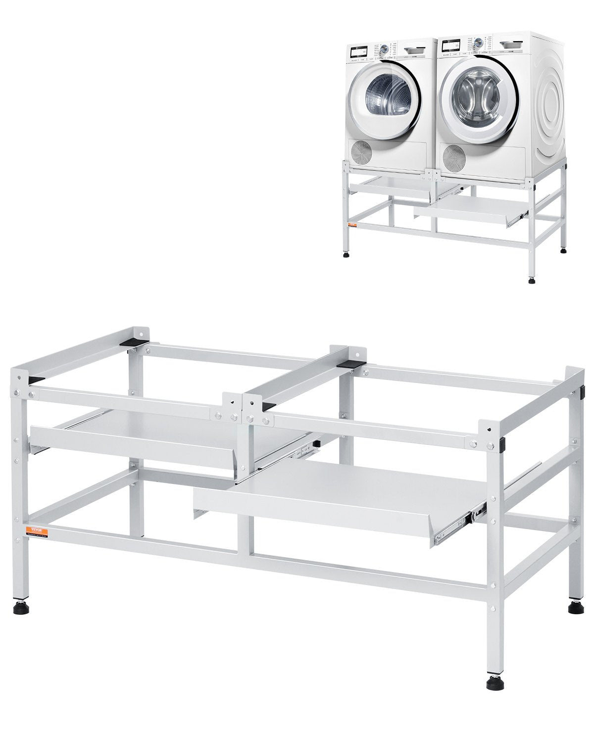 VEVOR Washing Machine Stand Pedestal 1230x635 mm 267 kg with Double Tray