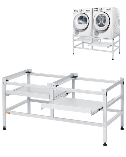 VEVOR Washing Machine Stand Pedestal 1230x635 mm 267 kg with Double Tray