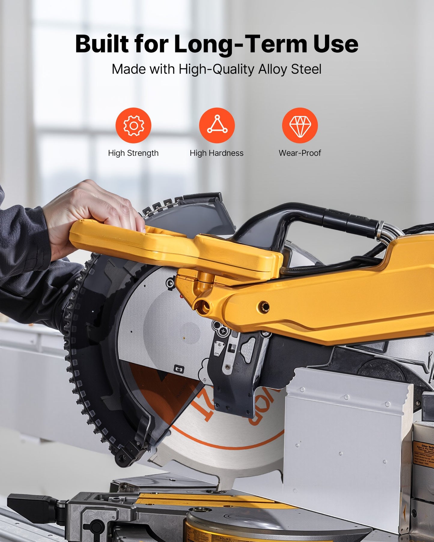 Dado Blade Set, 203 mm Diameter, 12 Sharp Alloy Teeth, 15.875 mm Arbor, Fine Finish, Stacking Dado Blades with Chippers and Shims, Noise-Reducing Heat Vents, for Cutting Plywood, OSB, Hardwood