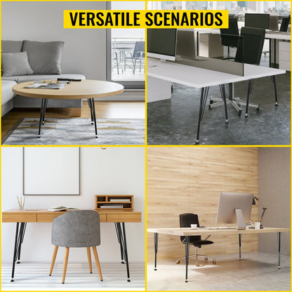 VEVOR Hairpin Table Legs Metal Coffee Table Legs Desk 28" Height 3-Rod Set of 4