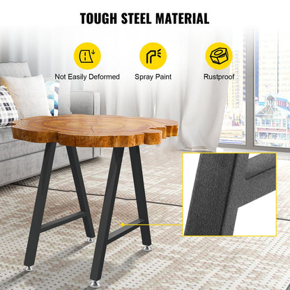 Heavy-Duty A-Frame Steel Table Legs, 71 x 45 cm, 544 kg Load Capacity, Black