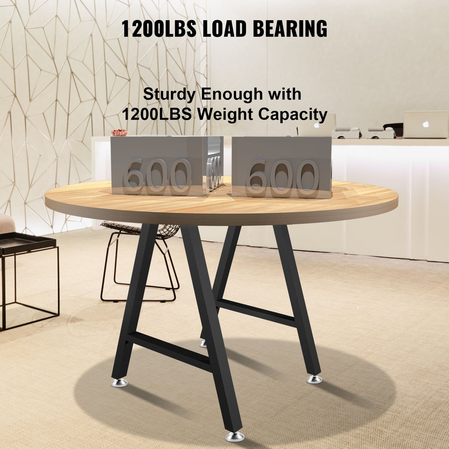VEVOR Metal Table Legs 28 x 17.7 inch A-Shaped Desk Legs Set of 2 Heavy Duty Bench