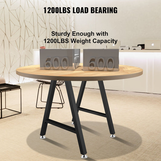 Heavy-Duty A-Frame Steel Table Legs, 71 x 45 cm, 544 kg Load Capacity, Black