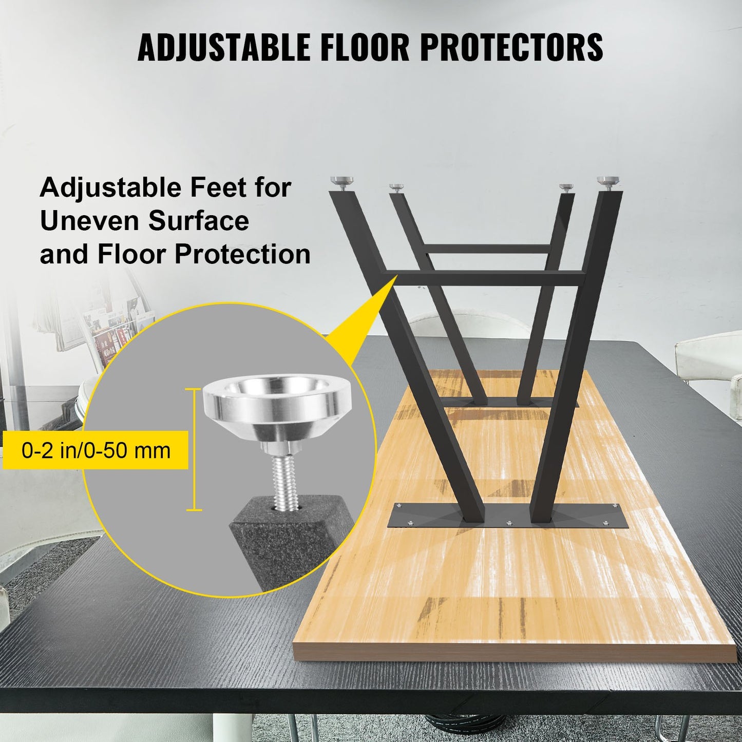 VEVOR Metal Table Legs 28 x 17.7 inch A-Shaped Desk Legs Set of 2 Heavy Duty Bench