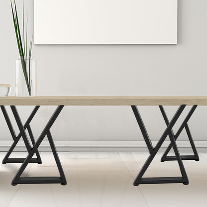 Metal Table Legs, 71.1 x 45.7 cm Desk Legs, Set of 2, Heavy Duty Bench Legs, Z Shape Metal Furniture Legs, Wrought Iron Coffee Table Legs, Home DIY for Dining Table with Rubber Floor Protectors, Mat