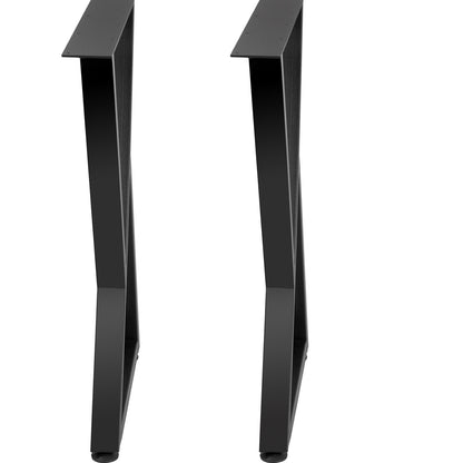 Metal Table Legs, 71.1 x 45.7 cm Desk Legs, Set of 2, Heavy Duty Bench Legs, Z Shape Metal Furniture Legs, Wrought Iron Coffee Table Legs, Home DIY for Dining Table with Rubber Floor Protectors, Mat