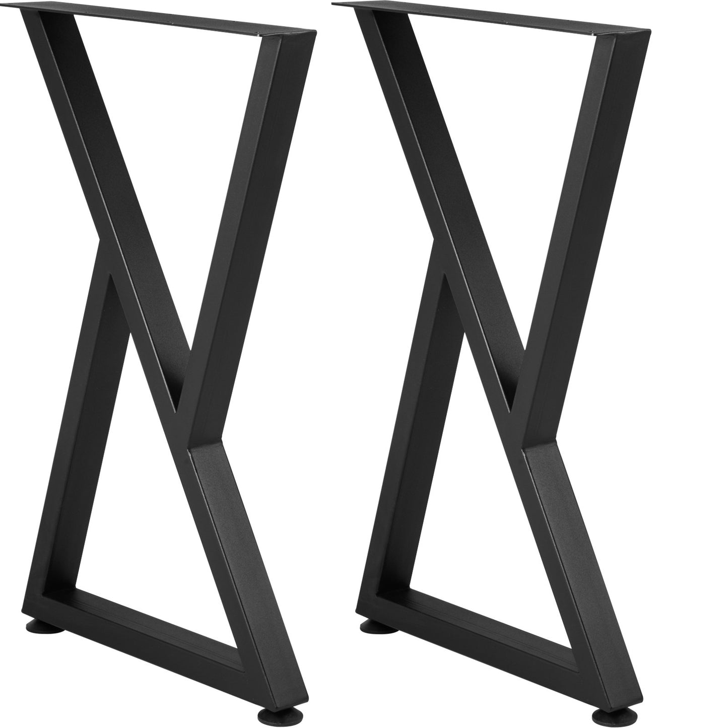 Metal Table Legs, 71.1 x 45.7 cm Desk Legs, Set of 2, Heavy Duty Bench Legs, Z Shape Metal Furniture Legs, Wrought Iron Coffee Table Legs, Home DIY for Dining Table with Rubber Floor Protectors, Mat