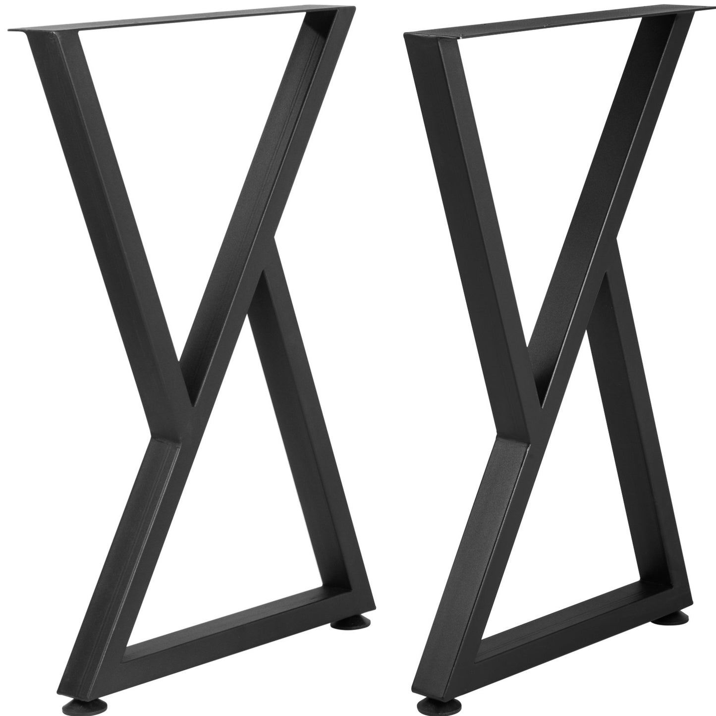 Metal Table Legs, 71.1 x 45.7 cm Desk Legs, Set of 2, Heavy Duty Bench Legs, Z Shape Metal Furniture Legs, Wrought Iron Coffee Table Legs, Home DIY for Dining Table with Rubber Floor Protectors, Mat
