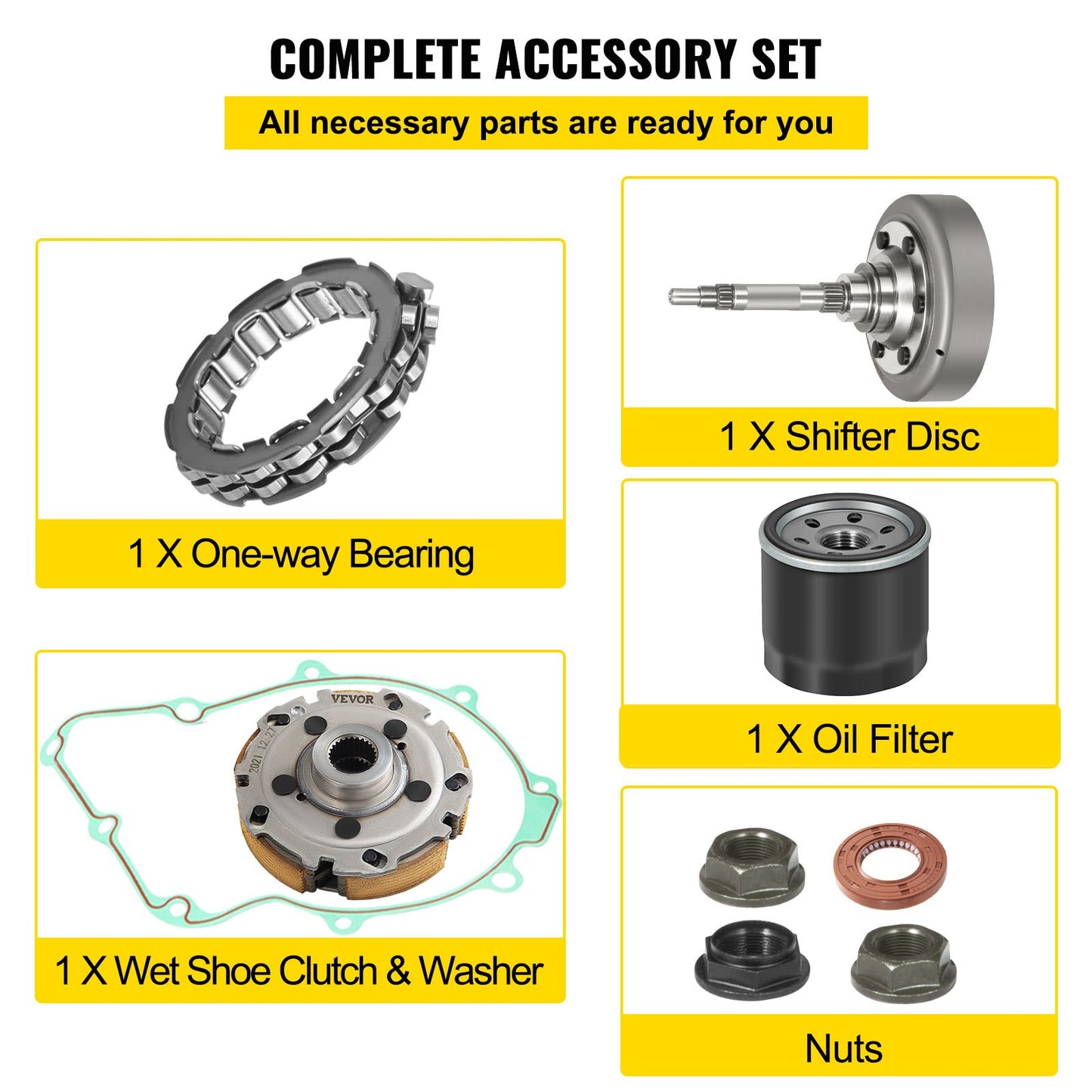 VEVOR Wet Clutch Kits Assembly compatible with UTV ATV 500 700 MSU-500 MSU-700 Massimo