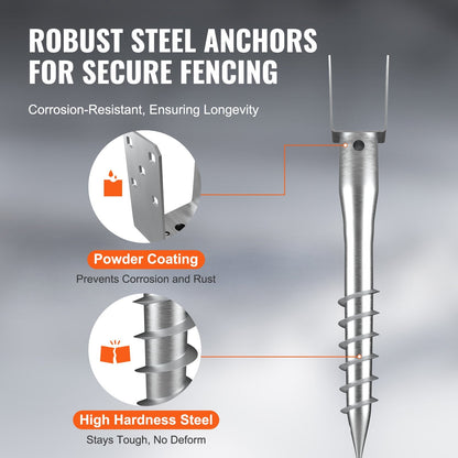 Heavy-Duty No-Dig Ground Anchor, 100x70x700 mm, Steel Stake for Easy Installation