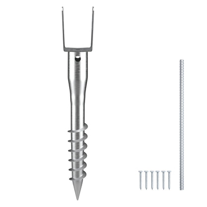 VEVOR No Dig Ground Anchor 1 Pack 3.94 x 2.76 x 27.56 in DIY Screw in Post Stake